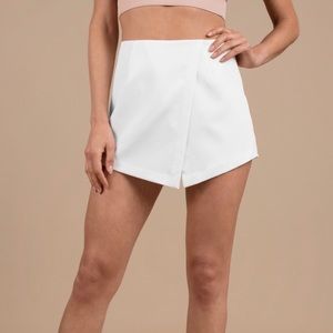 White Foldover Skort